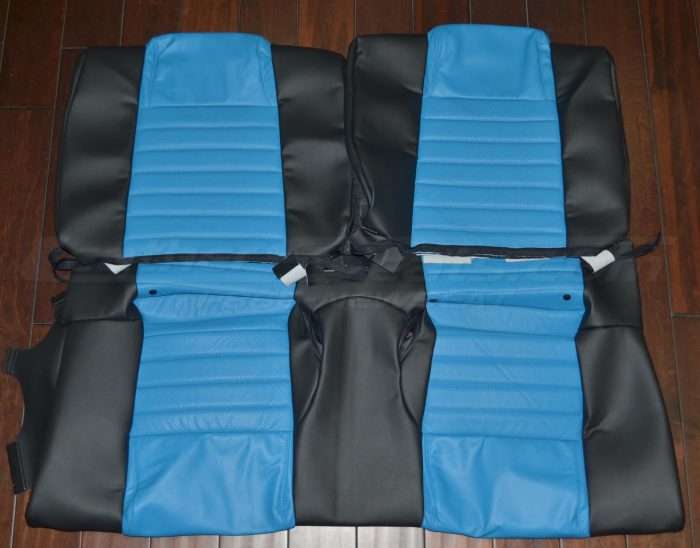 2005-2009 Ford Mustang leather Seats - Black & Grabber Blue - Rear seats