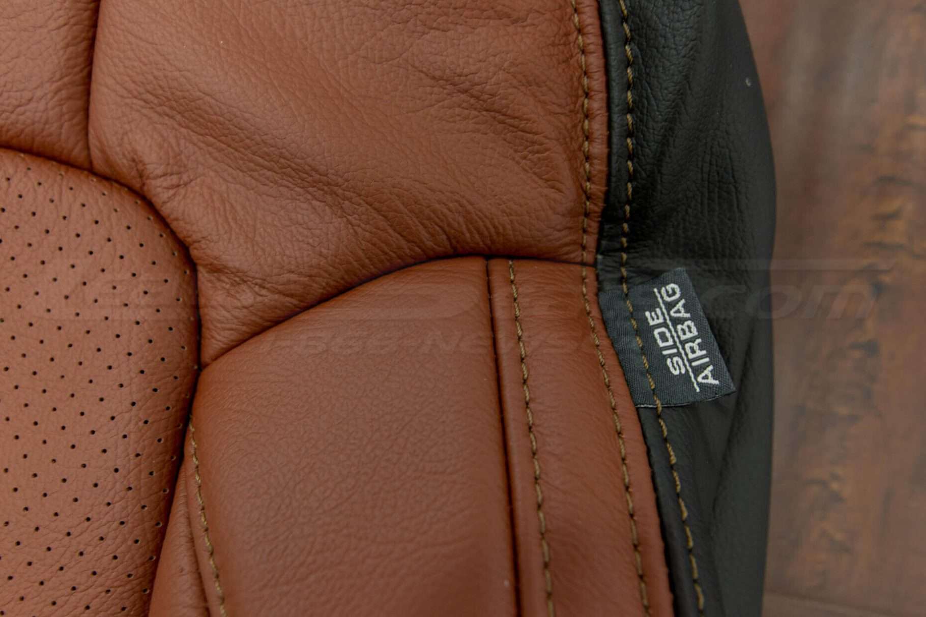 Ford Mustang upholstery kit -Mitt Brown - Side airbag tag