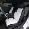 Ford Mustang installed leather kit - Black & White -Front interior drivers side
