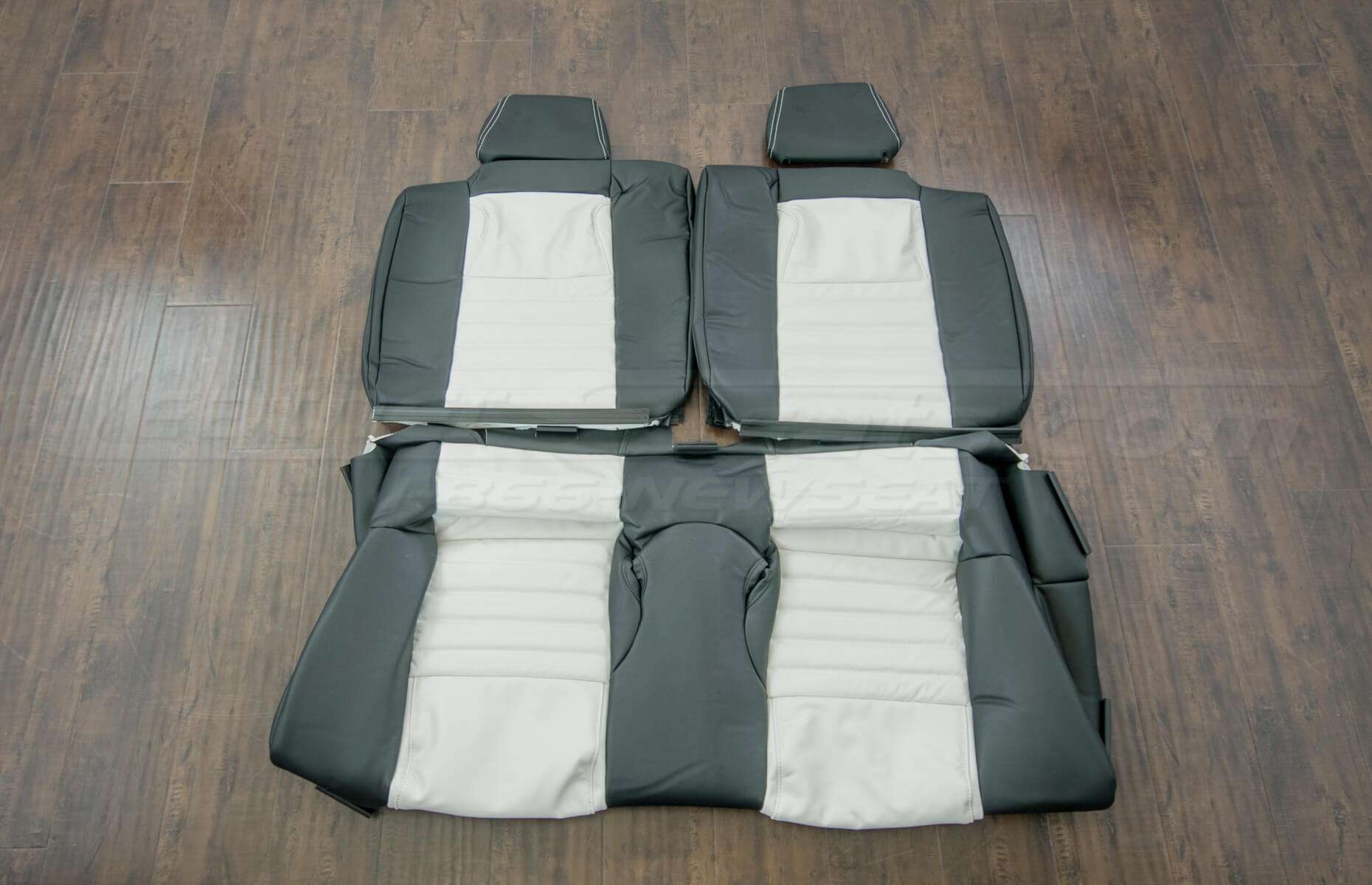 Ford Mustang Upholstery - Black & White - rear seats
