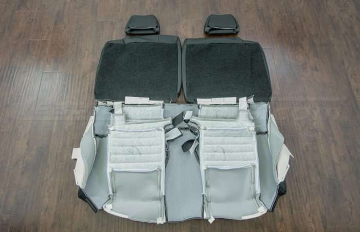Ford Mustang Upholstery - Black & White - Back view of rear seats