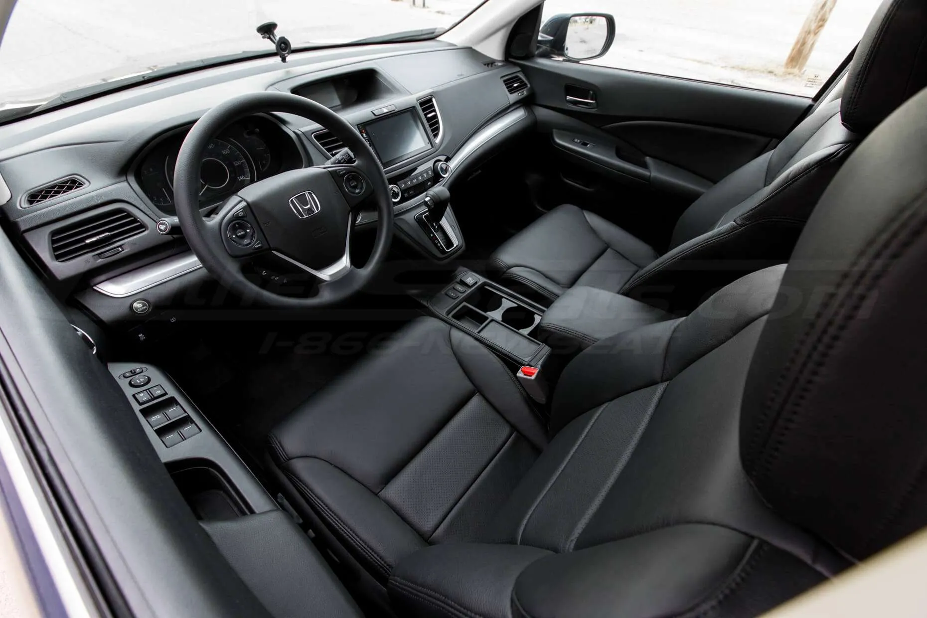 Honda CRV Leather Seat Kit - Black - Installed - Front drivers seat