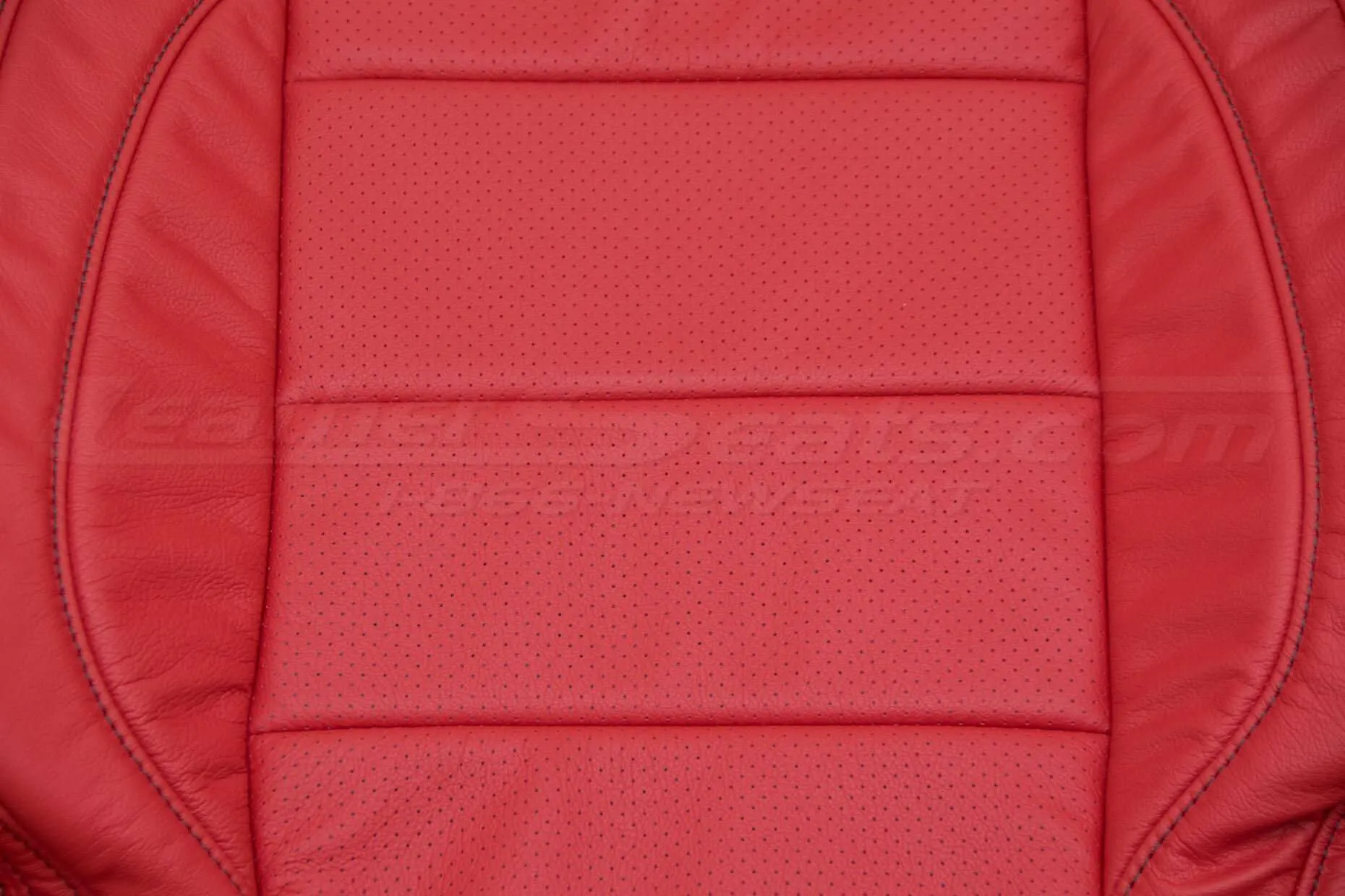 Ford Mustang Bright Red Upholstery Kit - Backrest insert perforation close-up