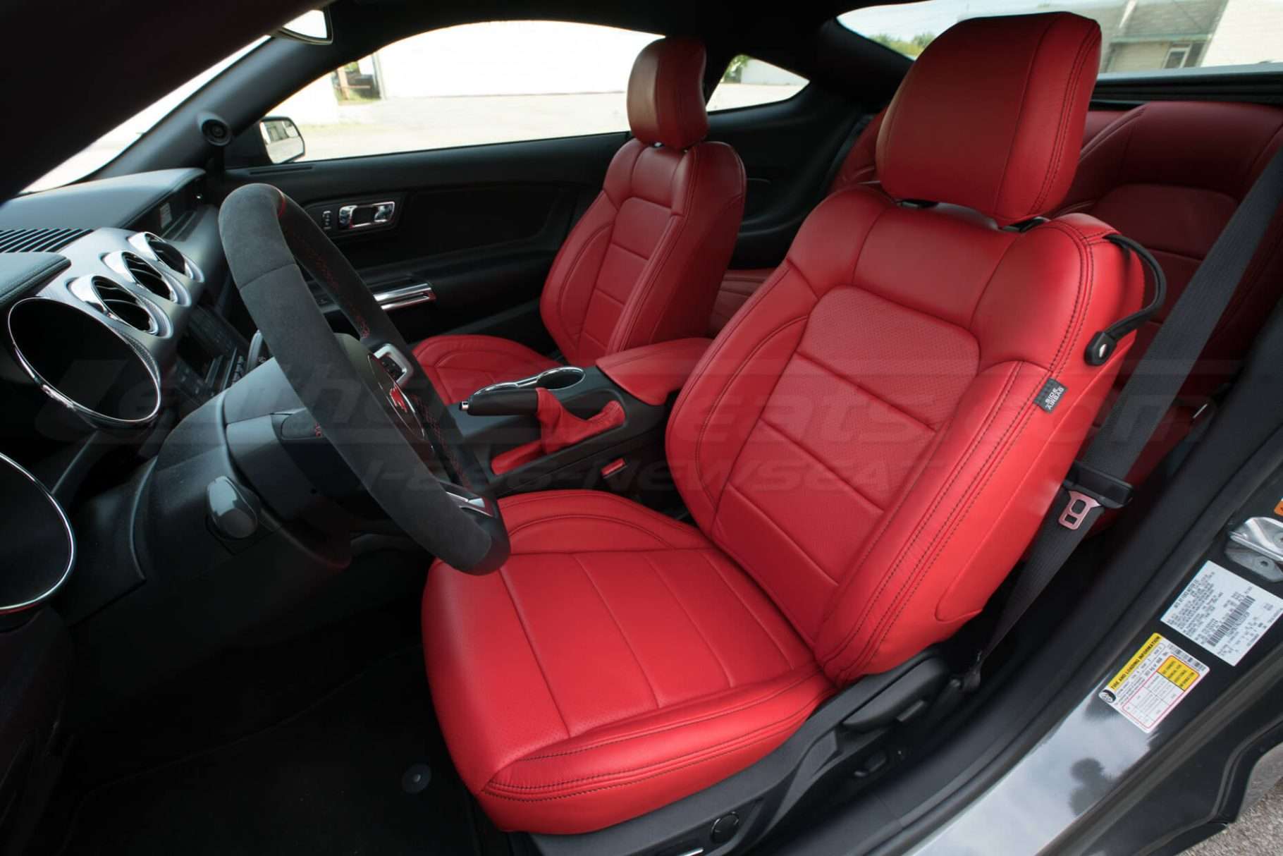 2015-2020 Ford Mustang install - Bright Red - Front Driver seat