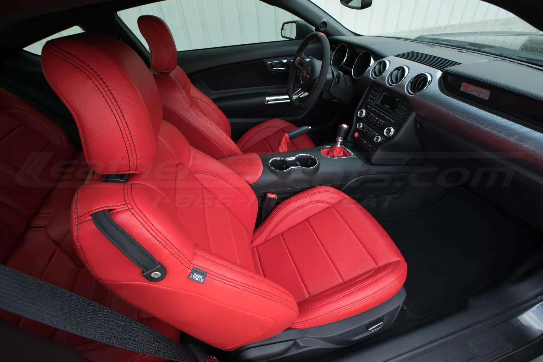 Ford Mustang Bright Red Upholstery Kit - Installed - Passenger seat