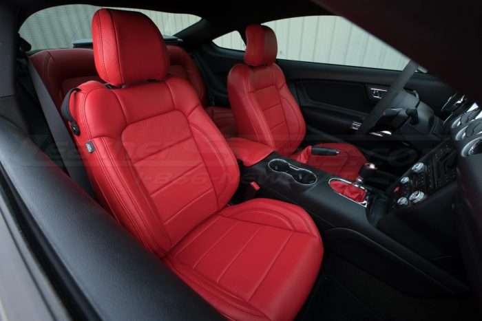Ford Mustang Bright Red Upholstery Kit - Front interior
