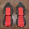 2015-2021 Ford Mustang Seat Upholstery - Black & Bright Red - Front Seats