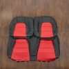 2015-2021 Ford Mustang Seat Upholstery - Black & Bright Red - Rear seats