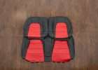 2015-2021 Ford Mustang Seat Upholstery - Black & Bright Red - Rear seats