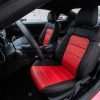 Ford Mustang installed leather kit - Black & Bright Red - Front drivers seat