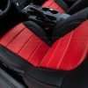Ford Mustang installed leather kit - Black & Bright Red - Perforated backrest and seat cushion