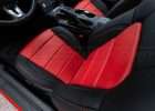 Ford Mustang installed leather kit - Black & Bright Red - Perforated backrest and seat cushion