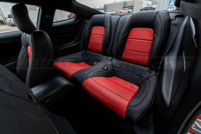 2015-2020 Ford Mustang Install - Bright Red & Black - Rear seats