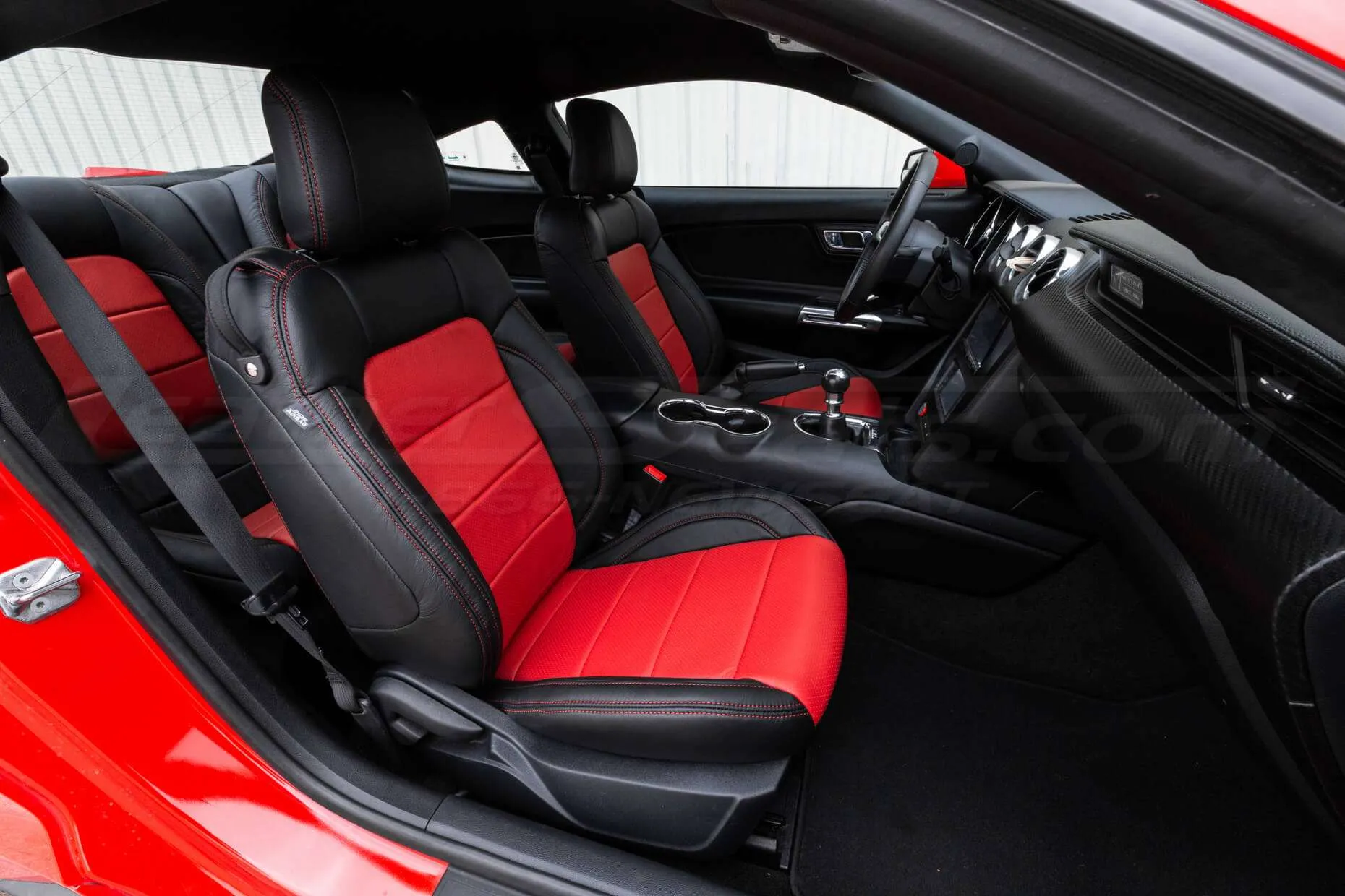 2015-2020 Ford Mustang Install - Bright Red & Black