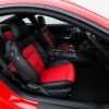 Ford Mustang installed leather kit - Black & Bright Red - Passenger side wide angle