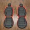 2015-2021 Ford Mustang Leather Upholstery Kit - Black & Bright Red - Front Seats
