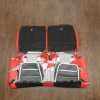 2015-2021 Ford Mustang Leather Upholstery Kit - Black & Bright Red - Back view of rear seats