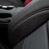 2015-2021 Ford Mustang Leather Upholstery Kit - Black & Bright Red - Installed - Perforated Wings close-up