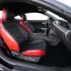 2015-2021 Ford Mustang Leather Upholstery Kit - Black & Bright Red - Installed - Front interior - passenger side