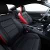 2015-2021 Ford Mustang Leather Upholstery Kit - Black & Bright Red - Installed - Front seat interior