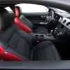 2015-2021 Ford Mustang Leather Upholstery Kit - Black & Bright Red - Installed - Front seats with top-down view