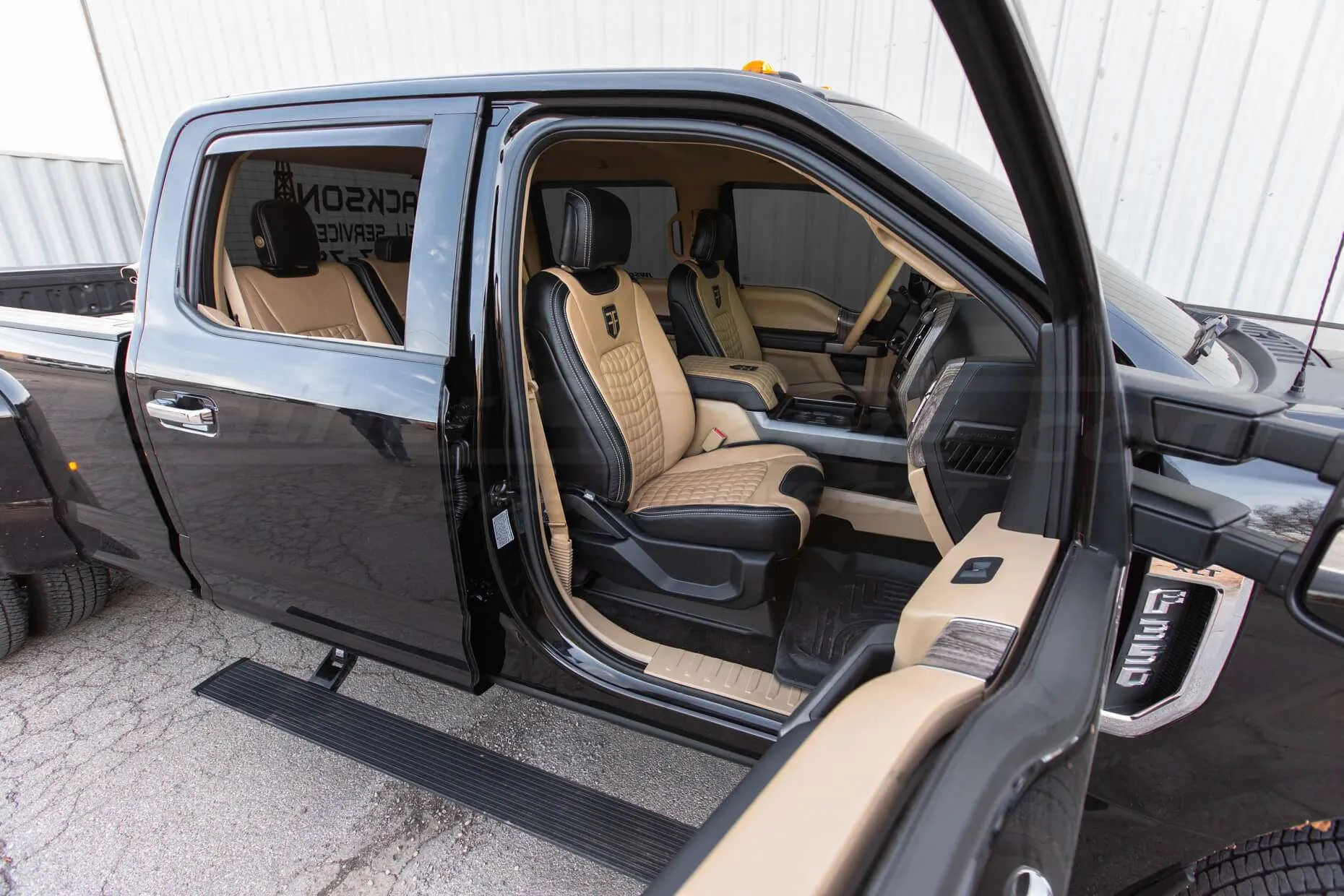 Quadrata Ford Superduty install - Back & Bisque - Front passenger seat wide angle 2
