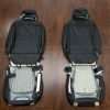 Ford Superduty Bespoke Leather Upholstery - Black & Bisque - Back view of front seats