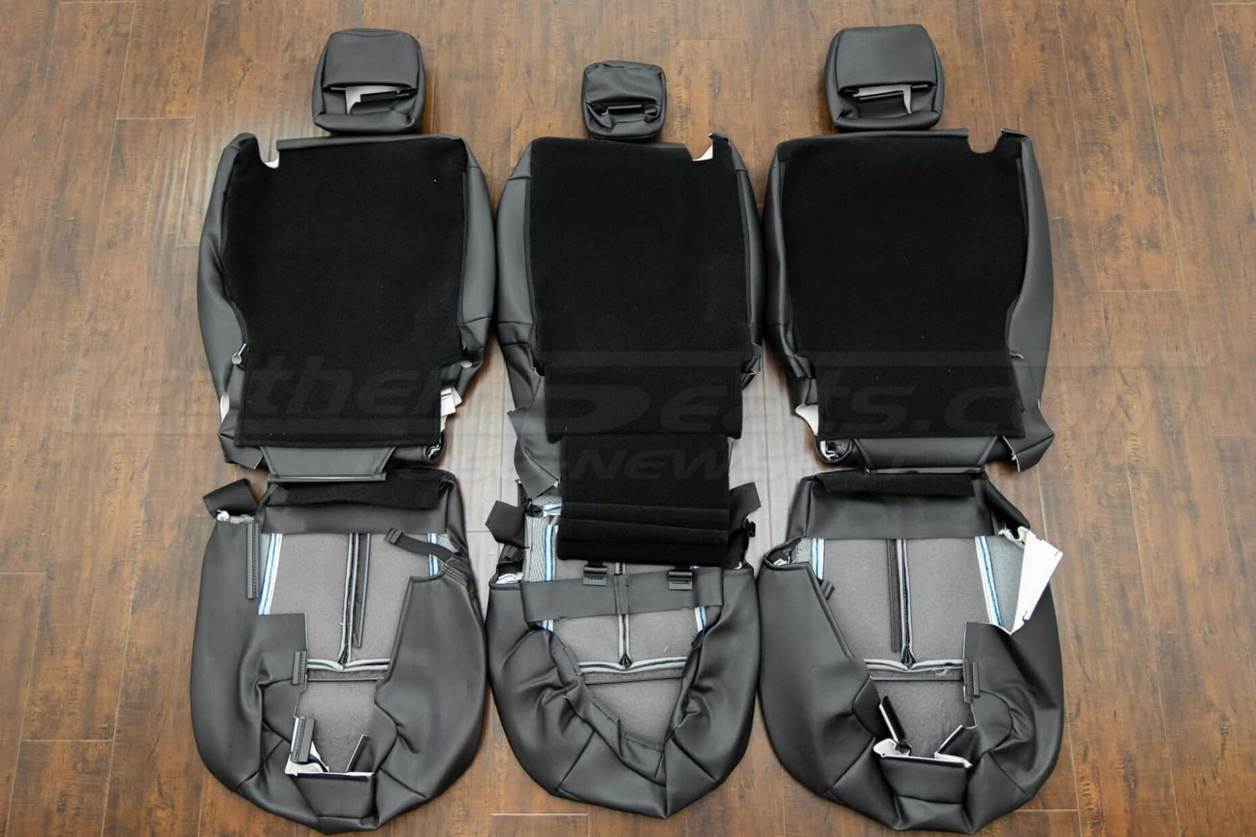 Ford Expedition Leather Upholstery Kit - Black - Back view of rear seats