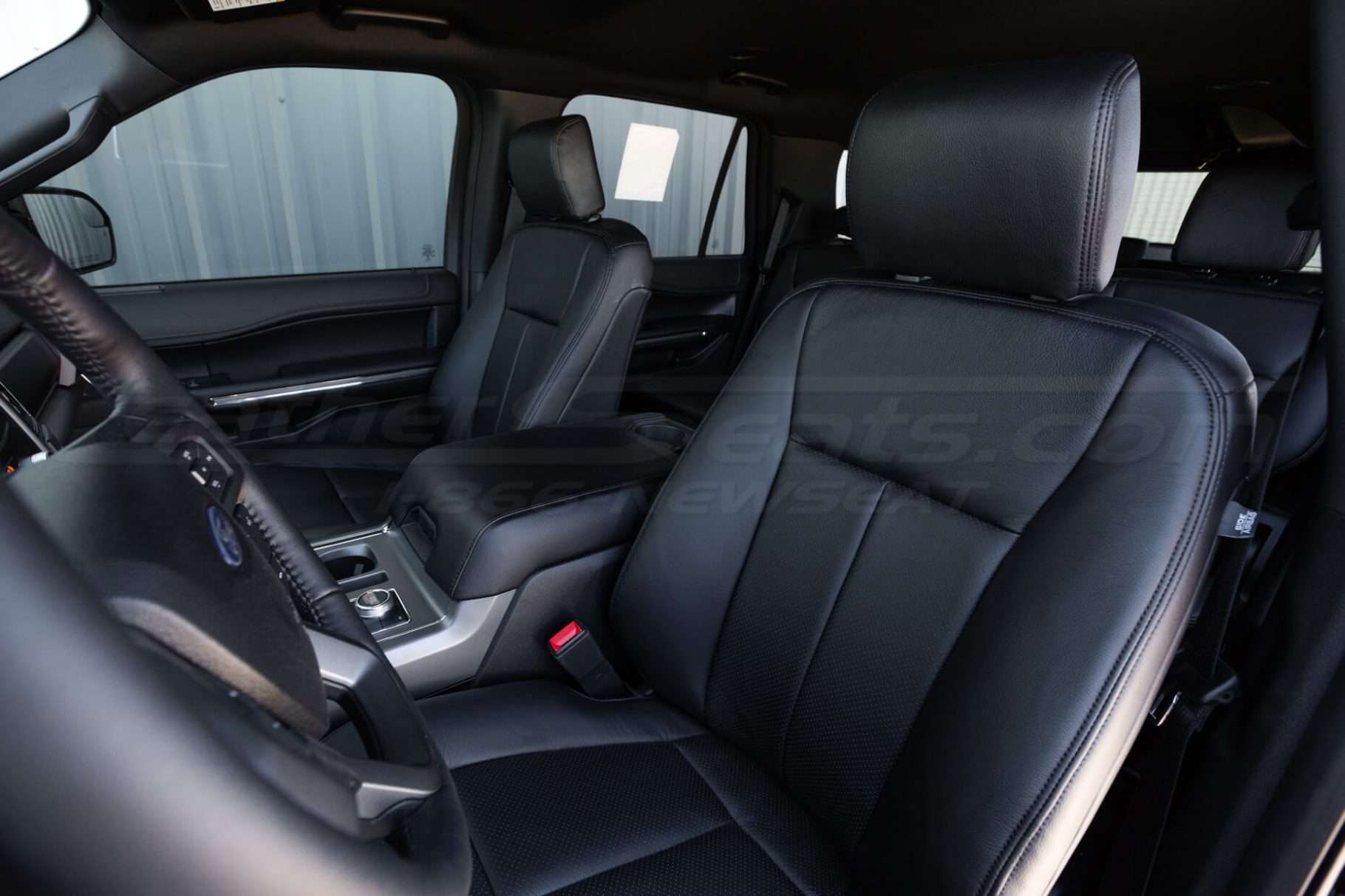 Ford Expedition Leather Upholstery Kit - Black - Installed - Front Driver Seat close-up