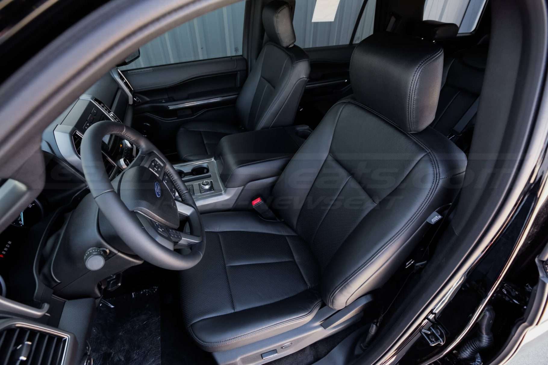 Ford Expedition Leather Upholstery Kit - Black - Installed - Front driver seat overhead