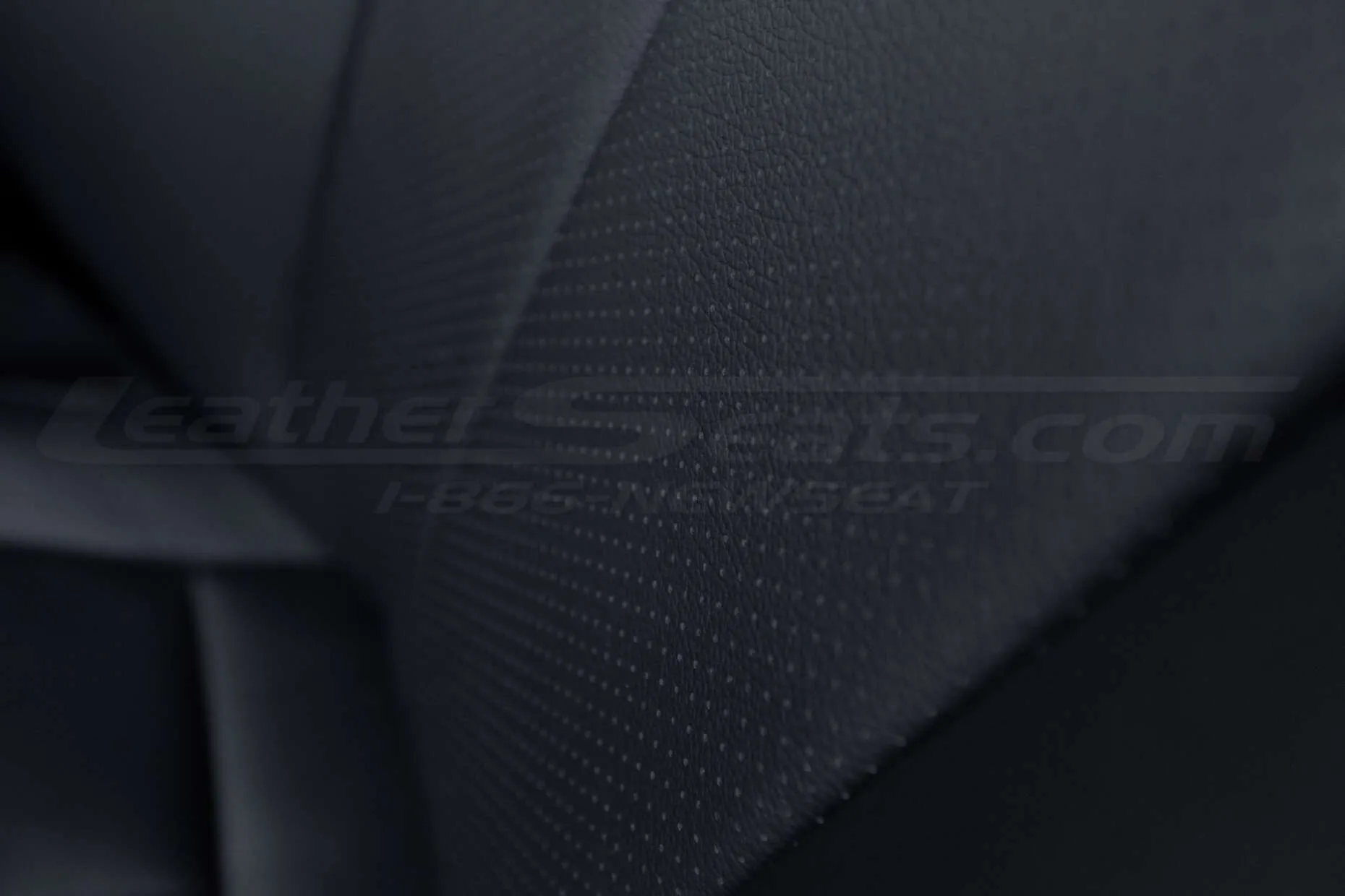 Ford Expedition Leather Upholstery Kit - Black - Installed - Perforation close-up