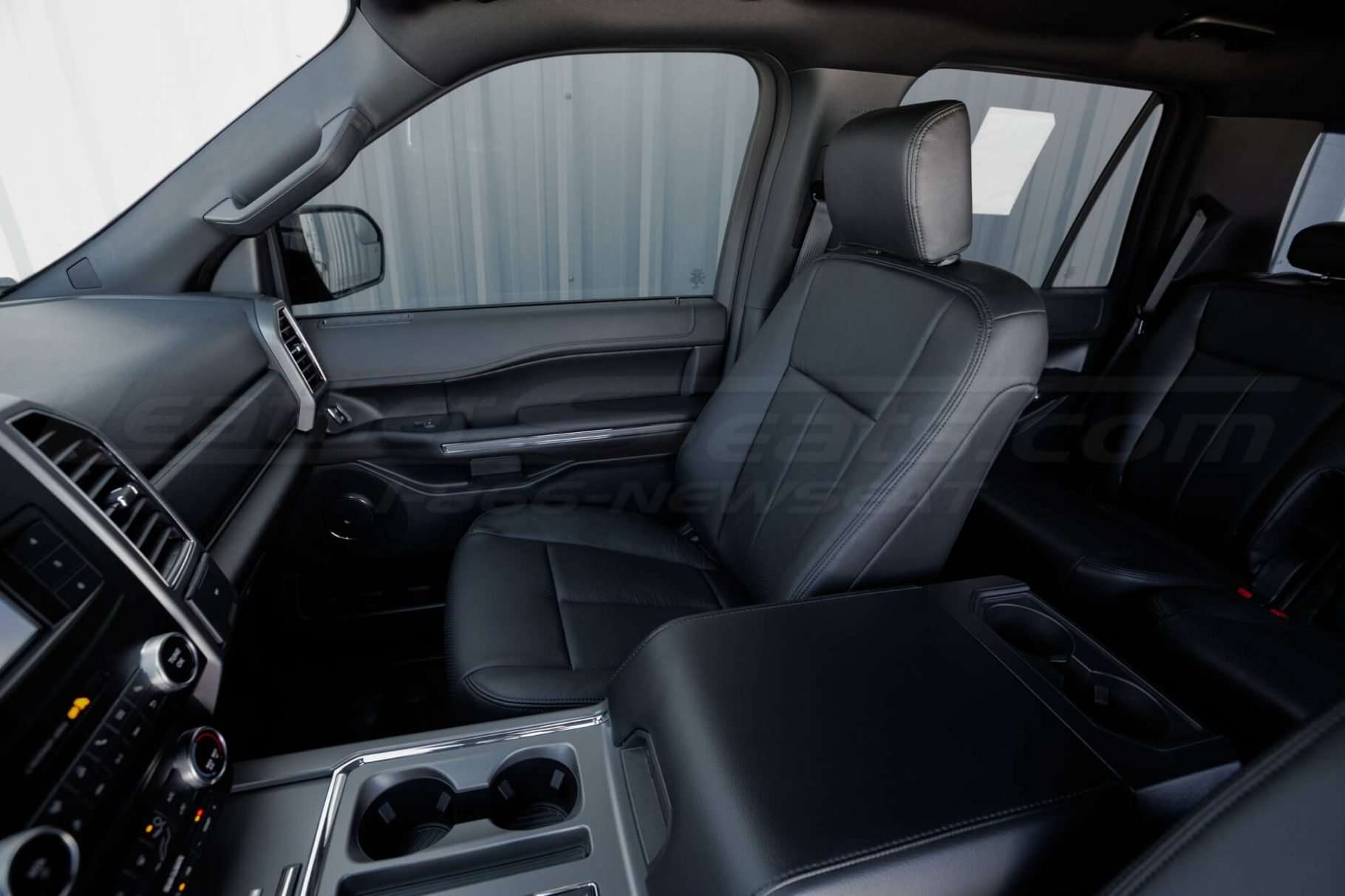 Ford Expedition Leather Upholstery Kit - Black - Installed - Front passenger seat and console