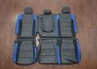 Ford Raptor Upholstery Kit - Black & Cobalt - Rear seats with armrest