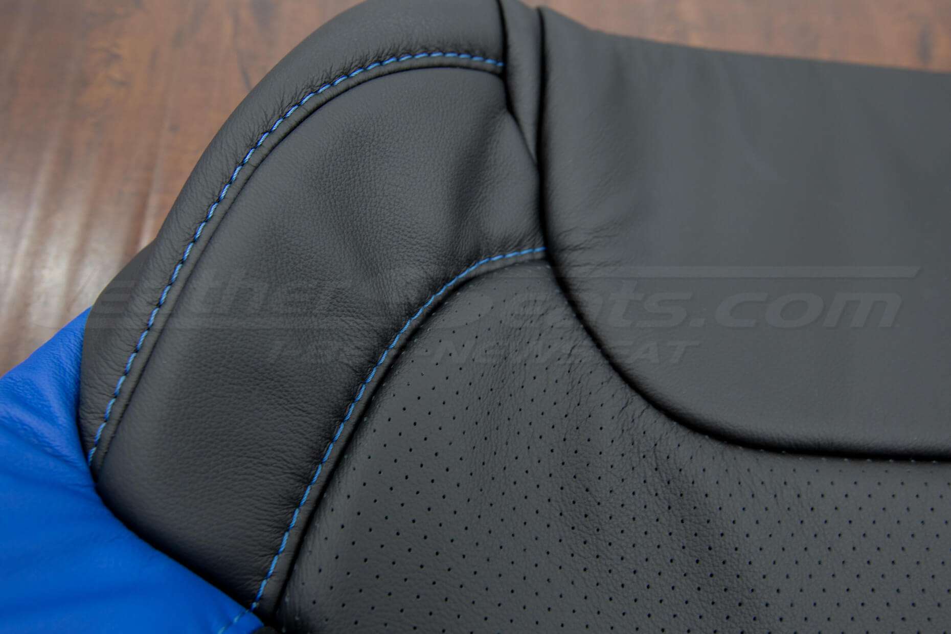 Ford Raptor Upholstery Kit - Black & Cobalt - Perforation and cobalt double-stitching