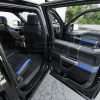 Ford Raptor Upholstery Kit - Black & Cobalt - Installed door armrests