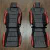 Ford Raptor Leather Upholstery Kit- Black & Bright Red - Front Seats