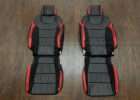 Ford Raptor Leather Upholstery Kit- Black & Bright Red - Front Seats