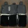 Ford Raptor Leather Upholstery Kit- Black & Bright Red - Back view of rear seats