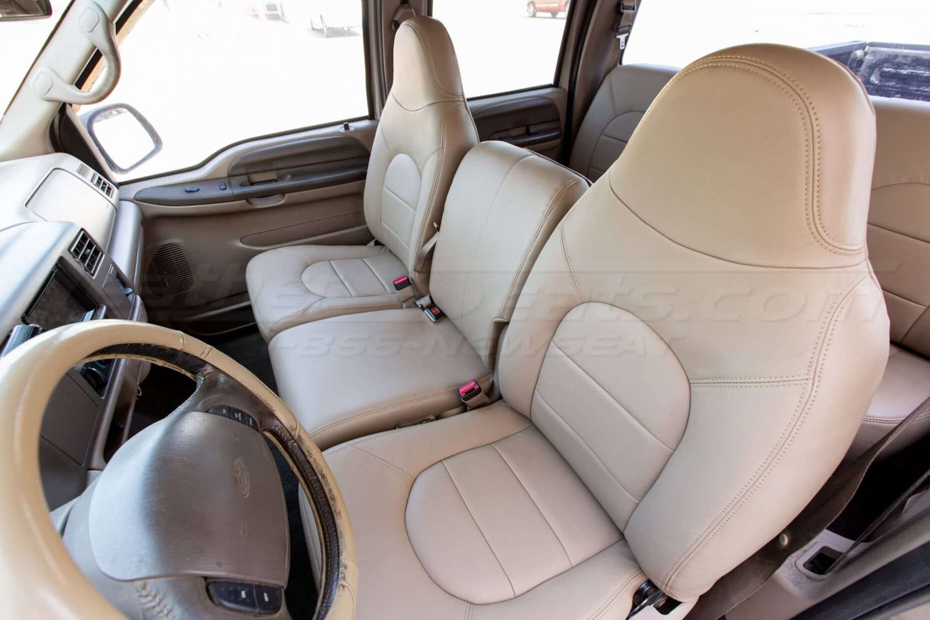 Ford Superduty Leather Seats - Nutmeg - Front interior overhead
