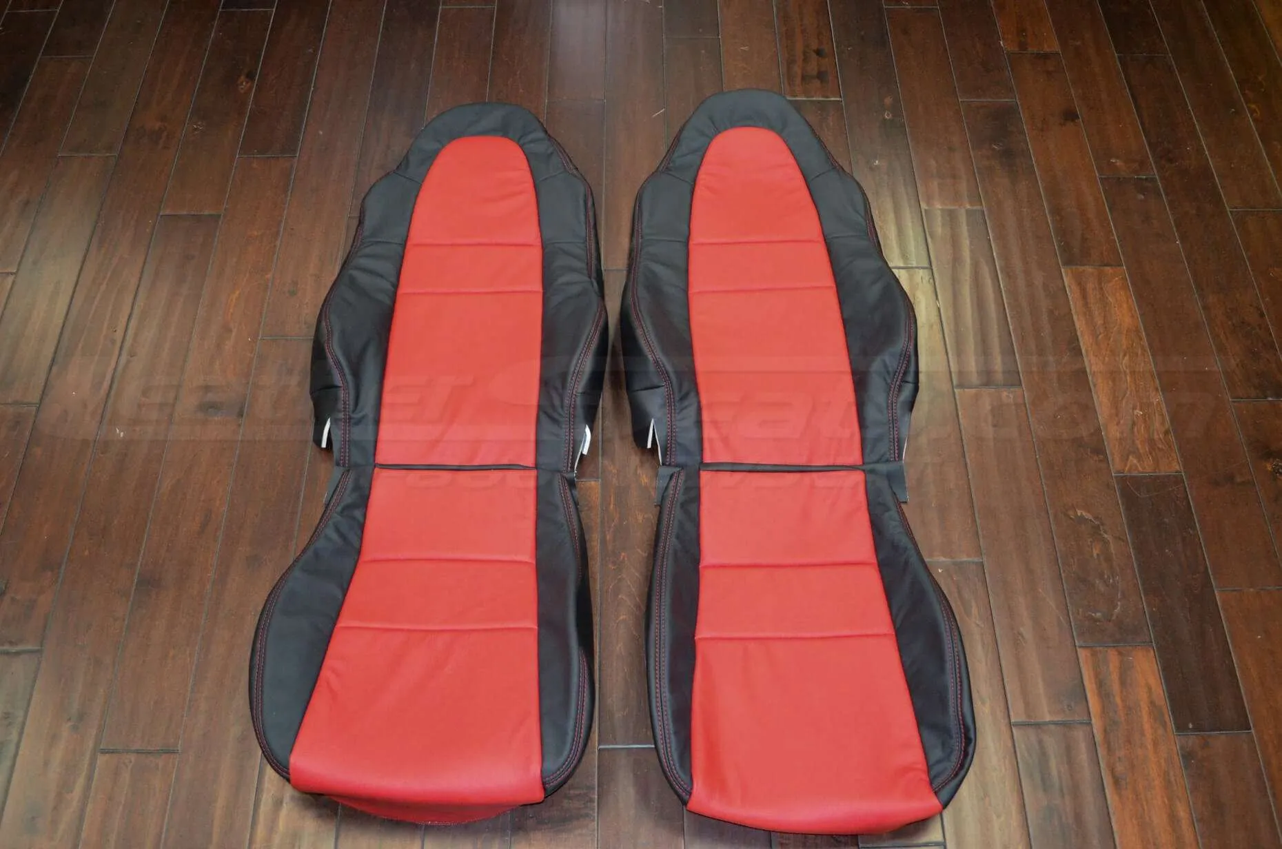 Toyota MR-2 leather seats - Black & Red - Front seat upholstery kit