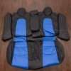 Tesla Model 3 Leather Seats - Black & Cobalt - Rear seat upholstery with bolsters and armrest