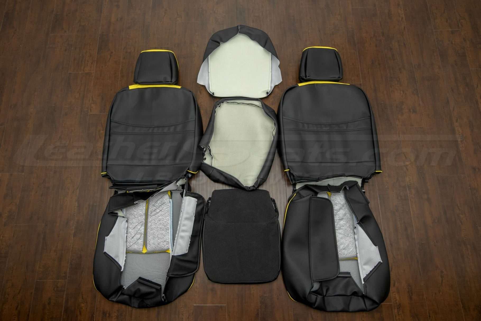 Back view of front seat upholstery