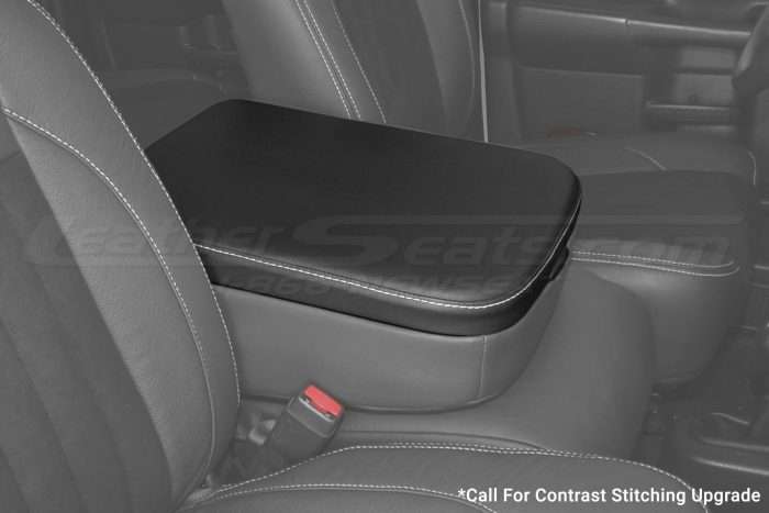 Synthetic Armrest Center Console Lid Cover for Dodge Ram 02-05 Black Leather