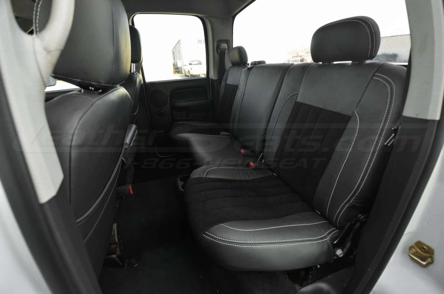 2003-2005 Dodge Ram Installed - Dark Graphite w/ Black Suede - Rear Seats