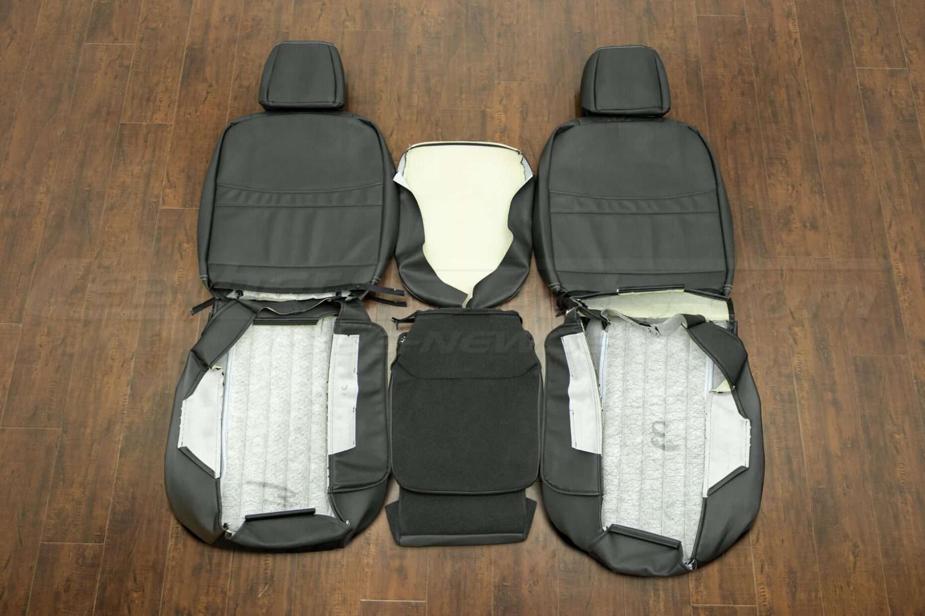 Back view of front seat upholstery