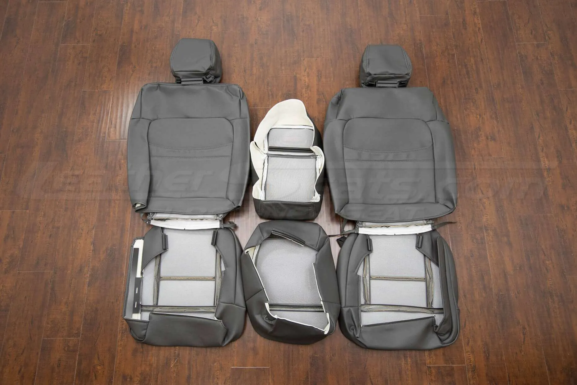 Ford F-150 Upholstery Kit - Graphite & Stone - Back of front seats