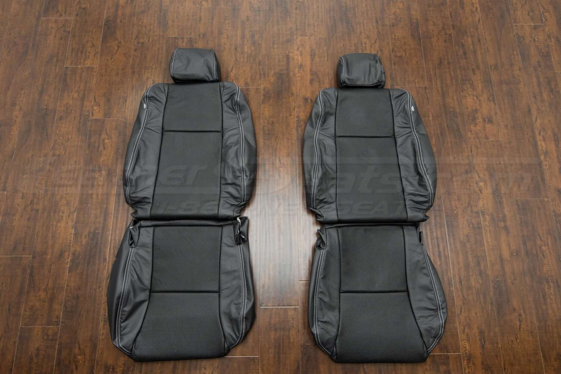 Toyota Tacoma Installed Leather Kit - Black - Front seat upholstery