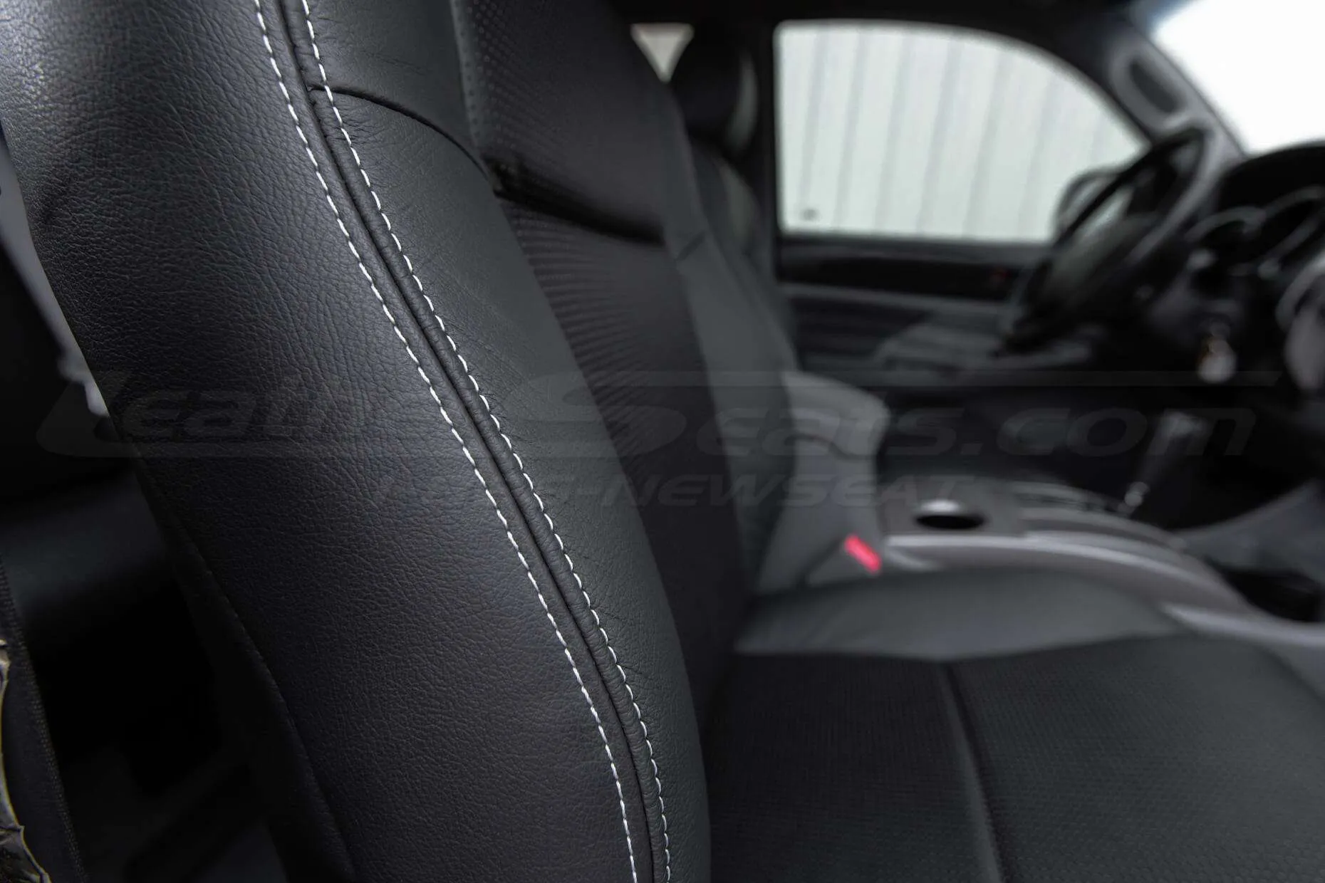 Toyota Tacoma Installed Leather Kit - Black - Installed - Backrest side double-stitching