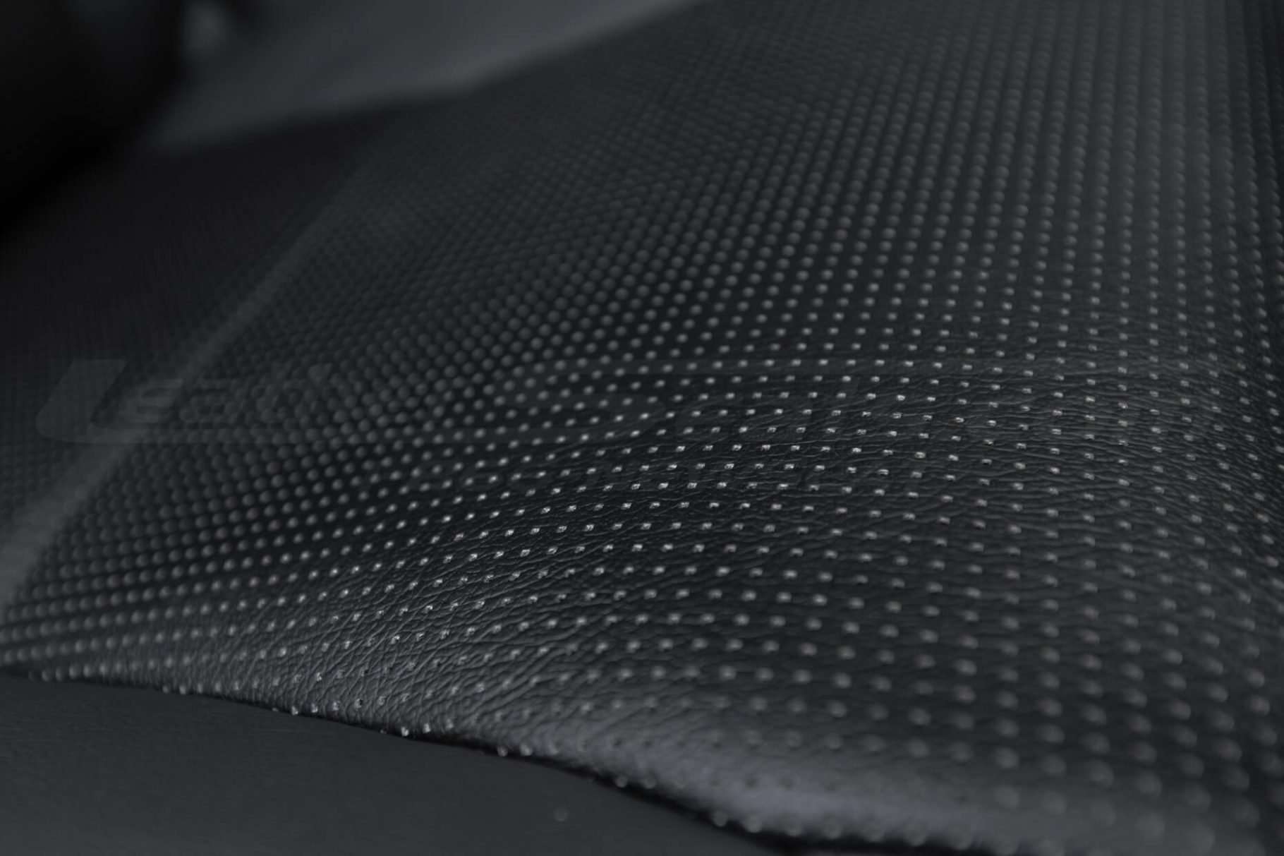 Toyota Tacoma Installed Leather Kit - Black - Installed - Piazza Grey seat cushion close-up