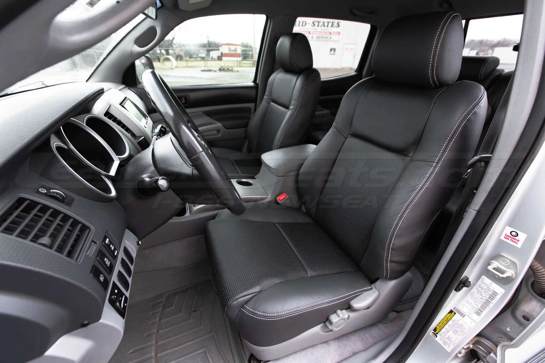 Toyota Tacoma Installed Leather Kit - Black - Installed - Front driver seat